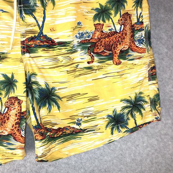 POLO RALPH LAUREN Shorts XL Vtg KAILUA 7.25" TRUNK BOARD Shorts Leopard Lined - Picture 6 of 13